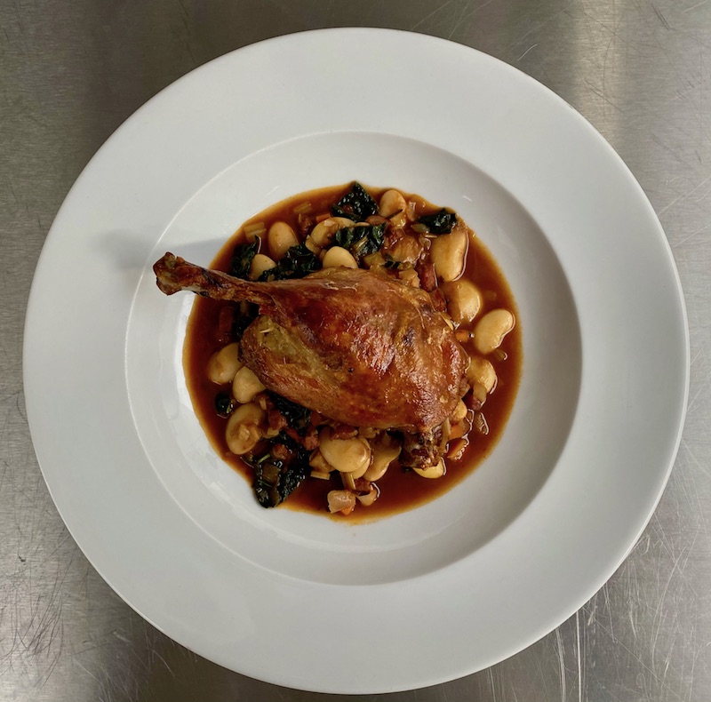 Confit duck and bean stew